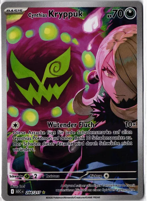 Cynthias Kryppuk Ascended Heroes 244/217 Vorderseite